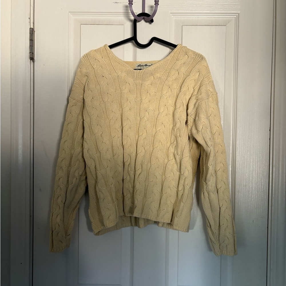 eddie bauer cable knit sweater